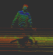 歩行者を検知したセンサデータ